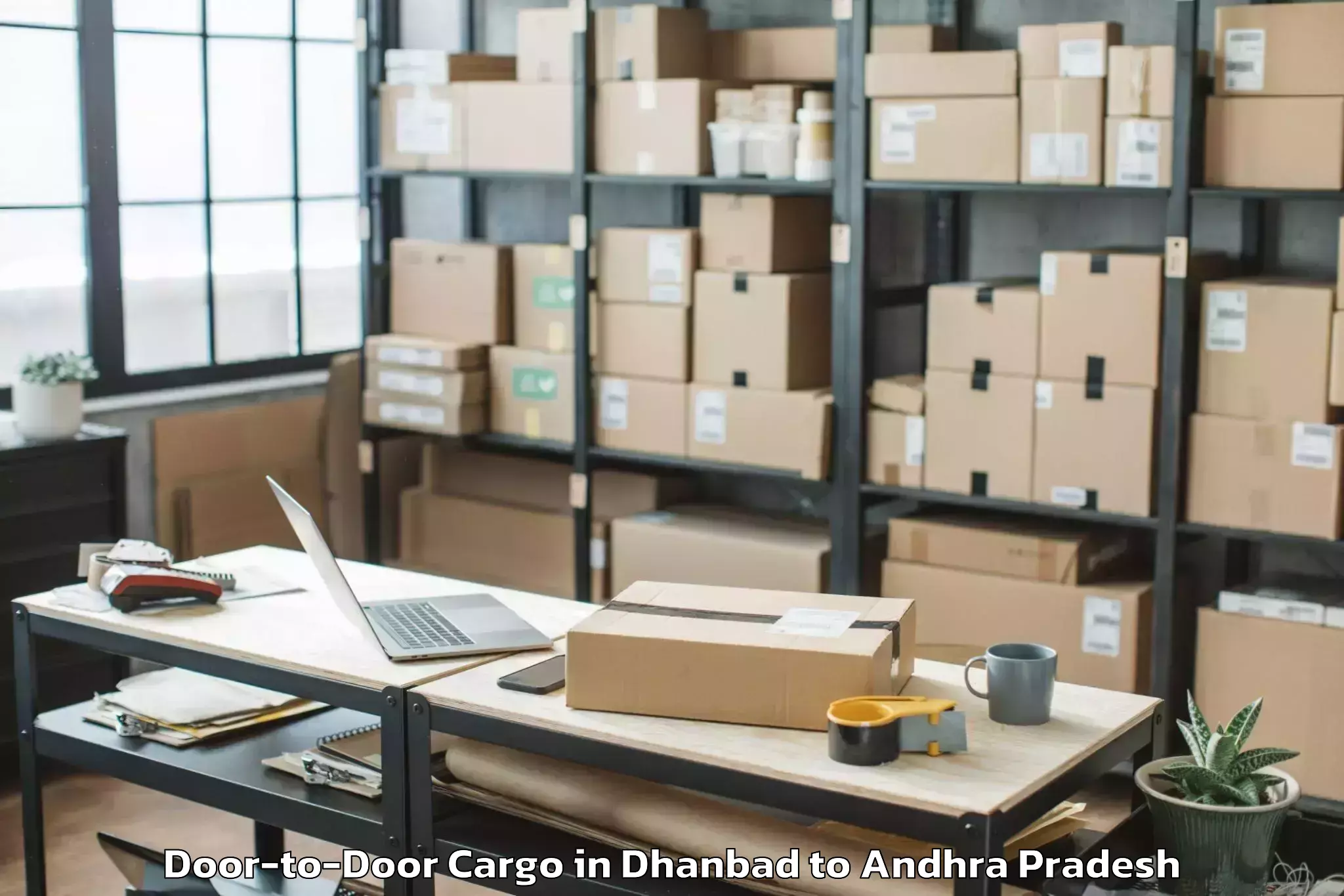 Easy Dhanbad to Vajrapukothuru Door To Door Cargo Booking